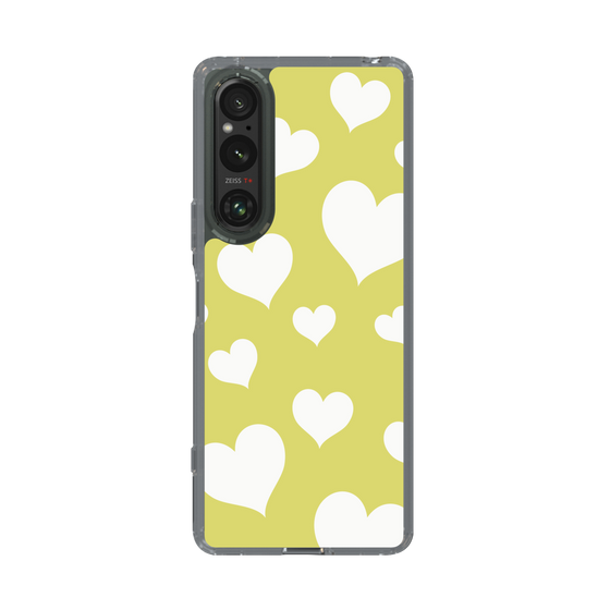 スリムプロテクションケース［ Dot Hearts - Yellow ］