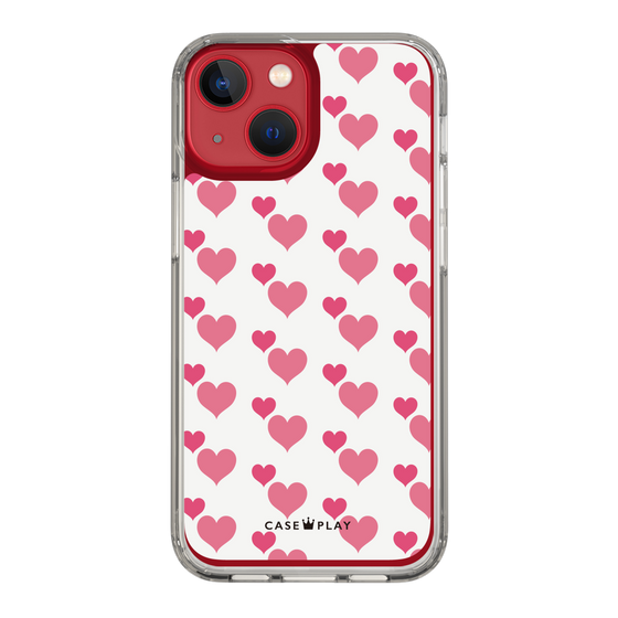 スリムプロテクションケース［ Stripe Hearts - Pink ］