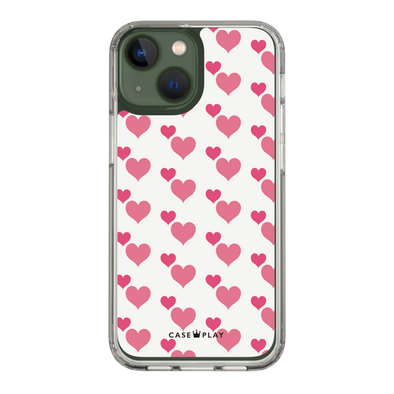 スリムプロテクションケース［ Stripe Hearts - Pink ］