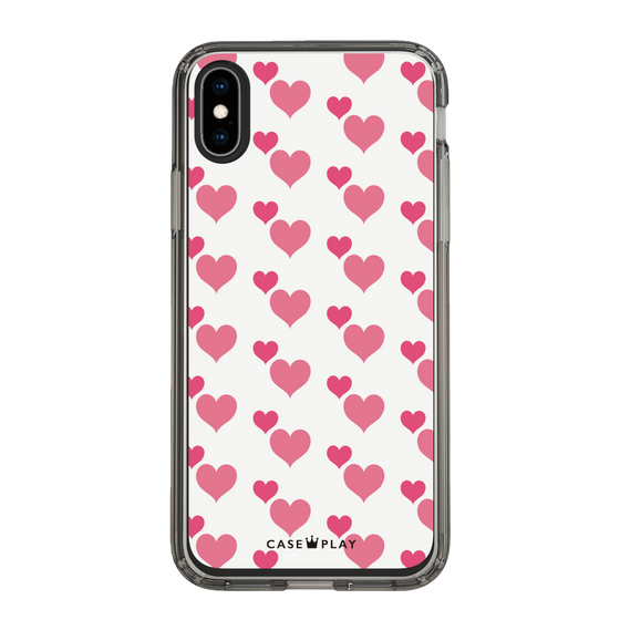 スリムプロテクションケース［ Stripe Hearts - Pink ］
