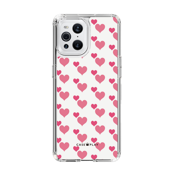 スリムプロテクションケース［ Stripe Hearts - Pink ］