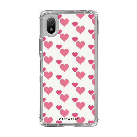 スリムプロテクションケース［ Stripe Hearts - Pink ］