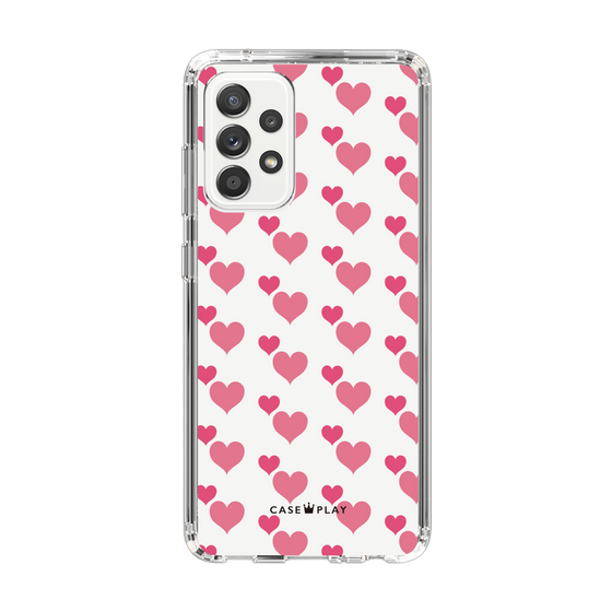 スリムプロテクションケース［ Stripe Hearts - Pink ］