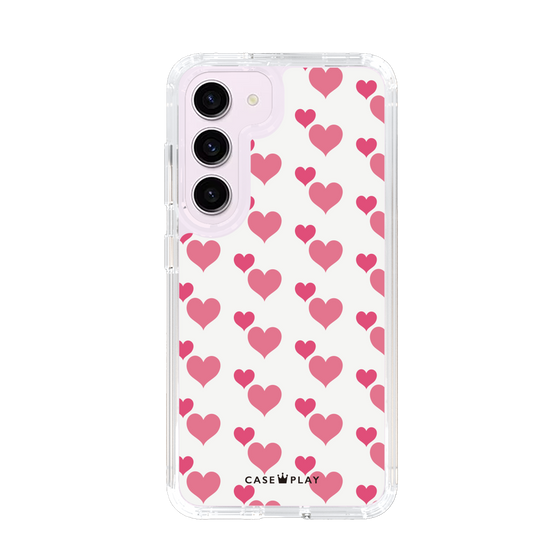 スリムプロテクションケース［ Stripe Hearts - Pink ］