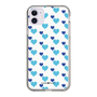 スリムプロテクションケース［ Stripe Hearts - Blue ］