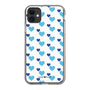 スリムプロテクションケース［ Stripe Hearts - Blue ］