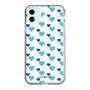 スリムプロテクションケース［ Stripe Hearts - Blue ］