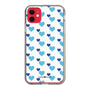 スリムプロテクションケース［ Stripe Hearts - Blue ］