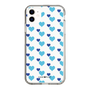 スリムプロテクションケース［ Stripe Hearts - Blue ］