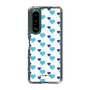 スリムプロテクションケース［ Stripe Hearts - Blue ］