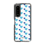 スリムプロテクションケース［ Stripe Hearts - Blue ］
