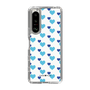 スリムプロテクションケース［ Stripe Hearts - Blue ］