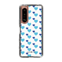 スリムプロテクションケース［ Stripe Hearts - Blue ］