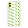 スリムプロテクションケース［ Stripe Hearts - Green ］