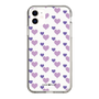 スリムプロテクションケース［ Stripe Hearts - Purple ］