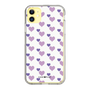 スリムプロテクションケース［ Stripe Hearts - Purple ］