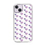 スリムプロテクションケース［ Stripe Hearts - Purple ］