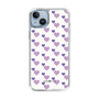 スリムプロテクションケース［ Stripe Hearts - Purple ］