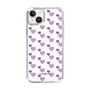 スリムプロテクションケース［ Stripe Hearts - Purple ］
