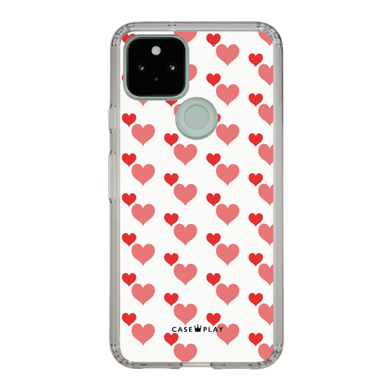 スリムプロテクションケース［ Stripe Hearts - Red ］