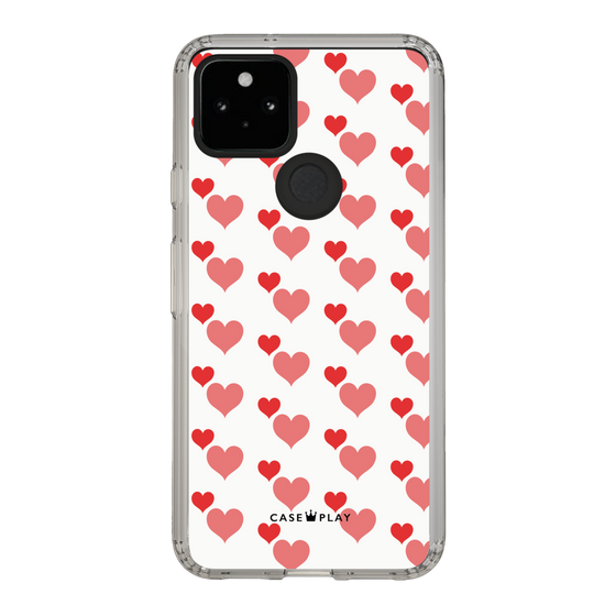 スリムプロテクションケース［ Stripe Hearts - Red ］