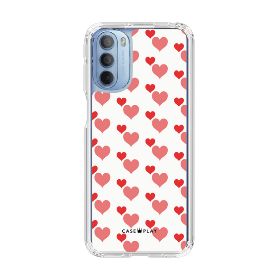 スリムプロテクションケース［ Stripe Hearts - Red ］