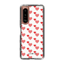 スリムプロテクションケース［ Stripe Hearts - Red ］