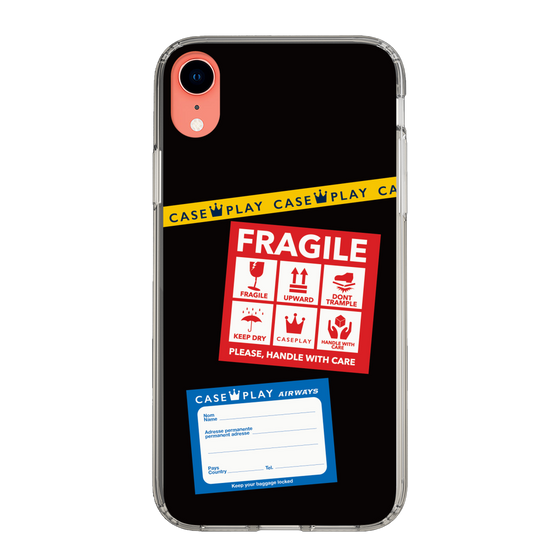 スリムプロテクションケース［ FRAGILE Stickers - Black ］
