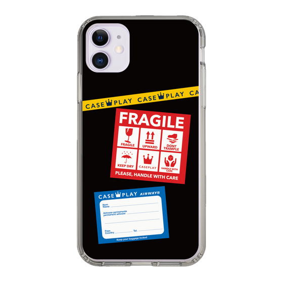 スリムプロテクションケース［ FRAGILE Stickers - Black ］