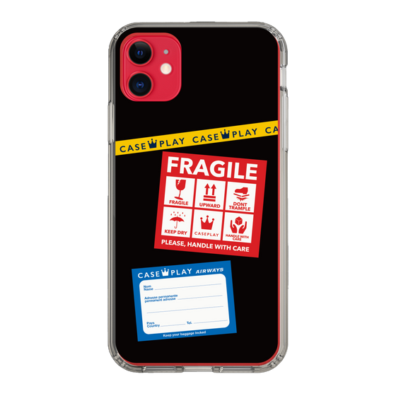 スリムプロテクションケース［ FRAGILE Stickers - Black ］