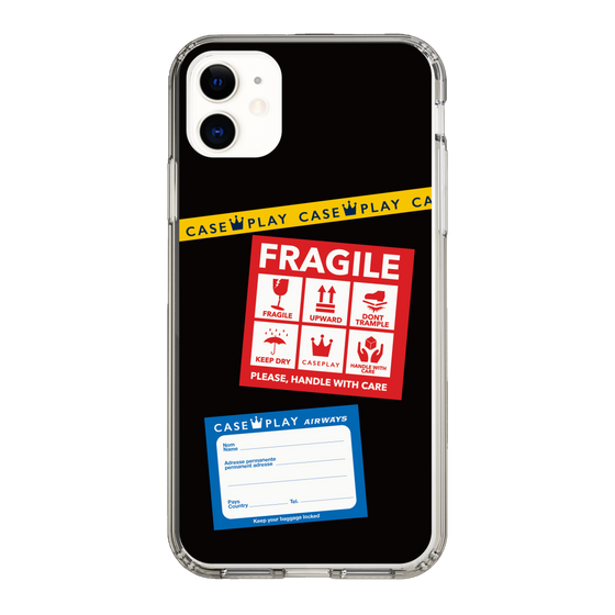 スリムプロテクションケース［ FRAGILE Stickers - Black ］