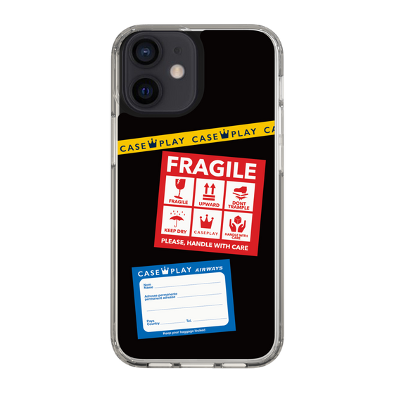 スリムプロテクションケース［ FRAGILE Stickers - Black ］