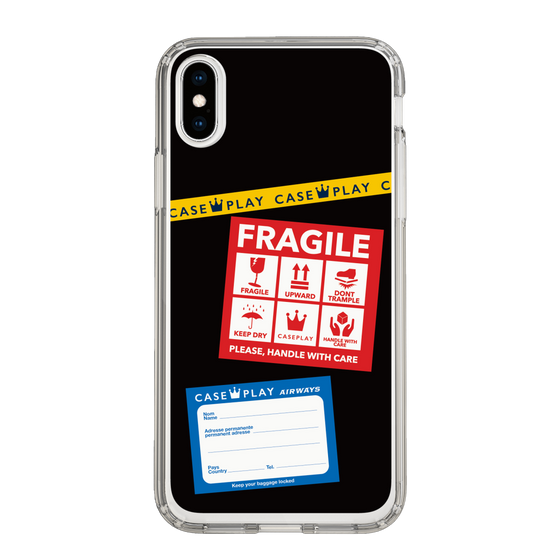 スリムプロテクションケース［ FRAGILE Stickers - Black ］