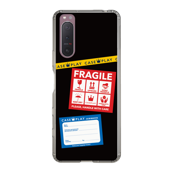 スリムプロテクションケース［ FRAGILE Stickers - Black ］