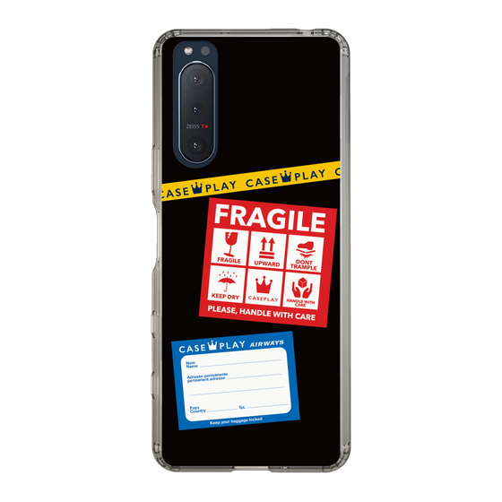 スリムプロテクションケース［ FRAGILE Stickers - Black ］