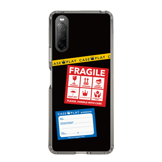 スリムプロテクションケース［ FRAGILE Stickers - Black ］
