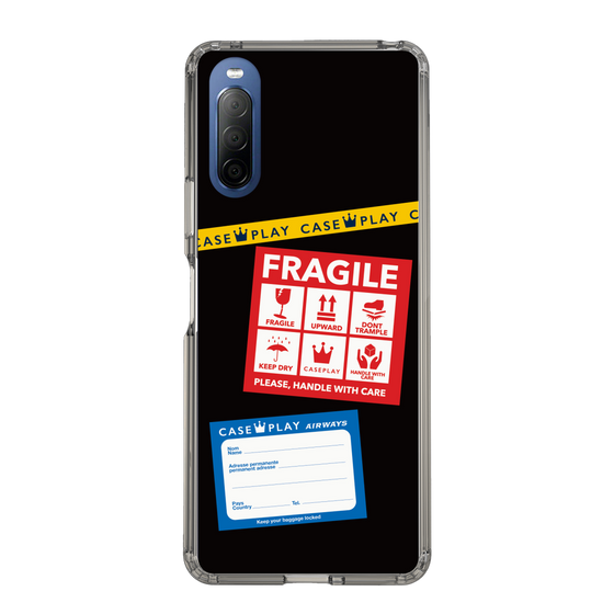 スリムプロテクションケース［ FRAGILE Stickers - Black ］