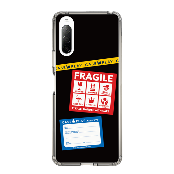 スリムプロテクションケース［ FRAGILE Stickers - Black ］
