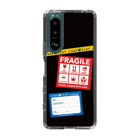 スリムプロテクションケース［ FRAGILE Stickers - Black ］