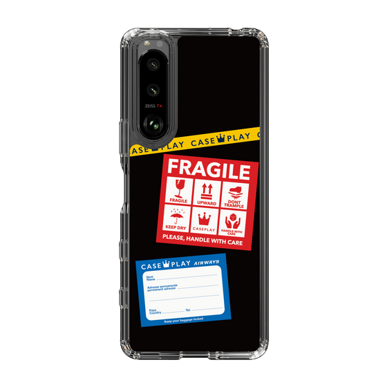 スリムプロテクションケース［ FRAGILE Stickers - Black ］