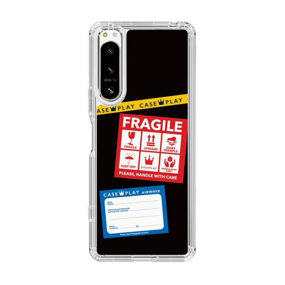 スリムプロテクションケース［ FRAGILE Stickers - Black ］