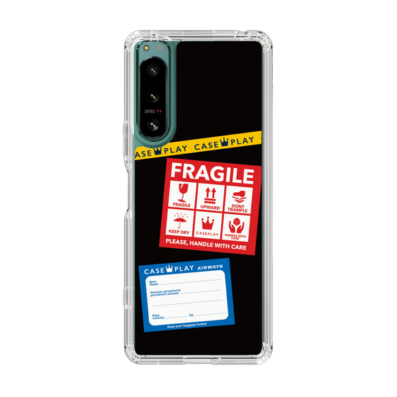 スリムプロテクションケース［ FRAGILE Stickers - Black ］