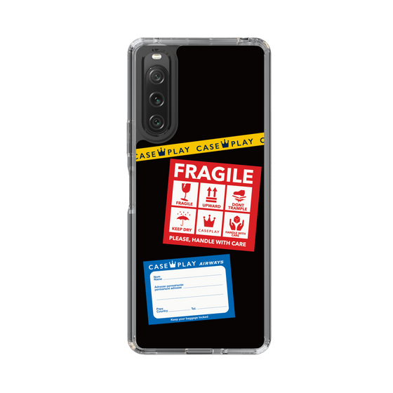 スリムプロテクションケース［ FRAGILE Stickers - Black ］
