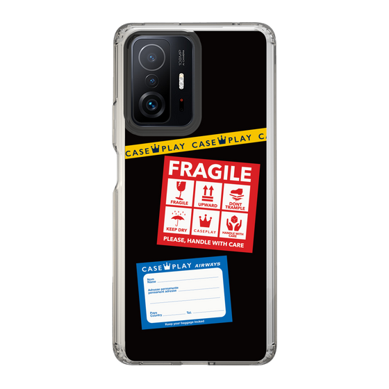 スリムプロテクションケース［ FRAGILE Stickers - Black ］
