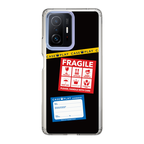 スリムプロテクションケース［ FRAGILE Stickers - Black ］