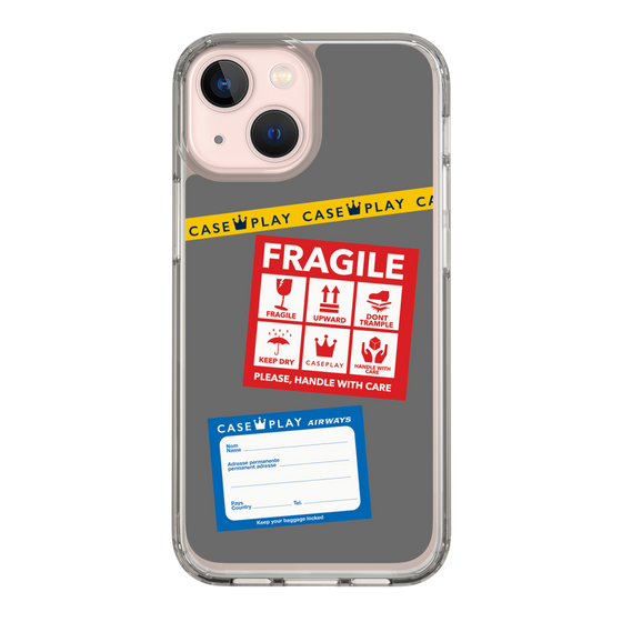 スリムプロテクションケース［ FRAGILE Stickers - Gray ］