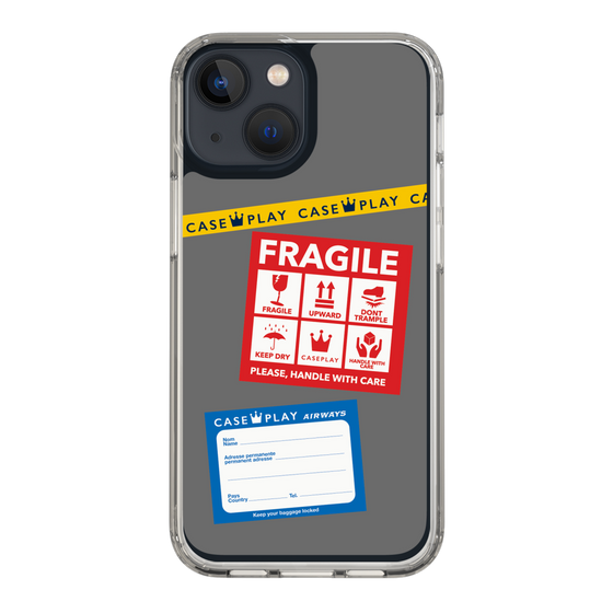 スリムプロテクションケース［ FRAGILE Stickers - Gray ］