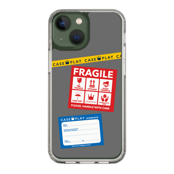 スリムプロテクションケース［ FRAGILE Stickers - Gray ］