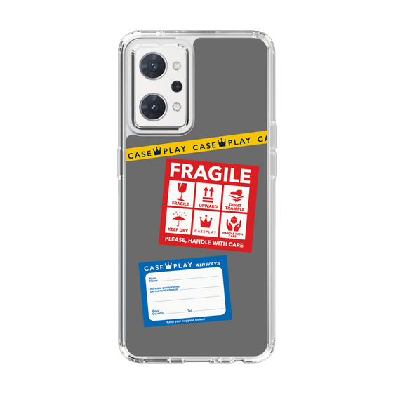 スリムプロテクションケース［ FRAGILE Stickers - Gray ］