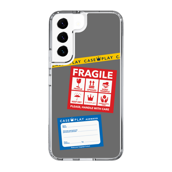 スリムプロテクションケース［ FRAGILE Stickers - Gray ］